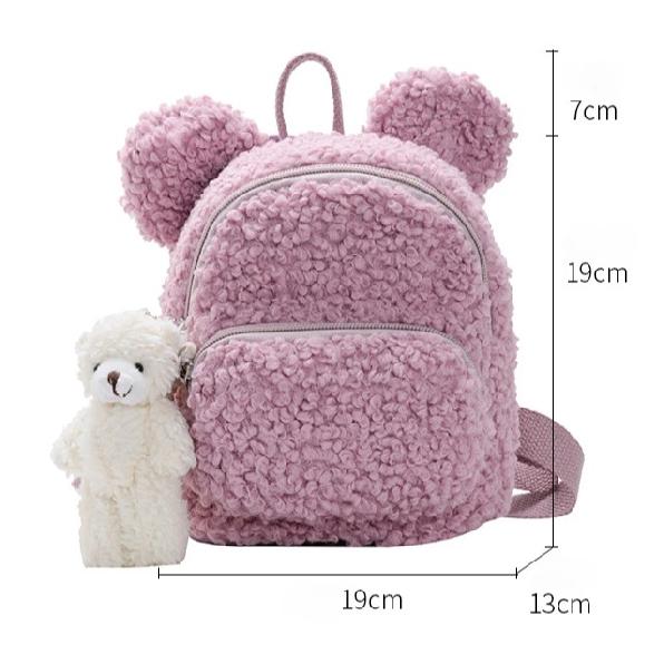 Children Backpack Students Class Bags for Girls Winter Cute Cartoon Plush Backpack Mother Kids Little Bear Bag Mochila Infantil