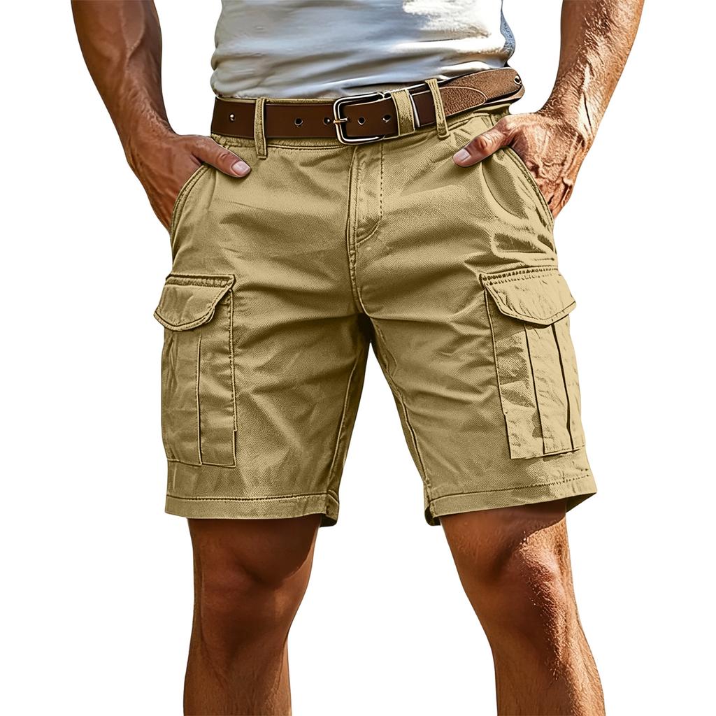 Men's Casual Lightweight Cargo Shorts Five Pocket Relaxed Fit Summer Work Shorts Without Belt for Outdoor Activities