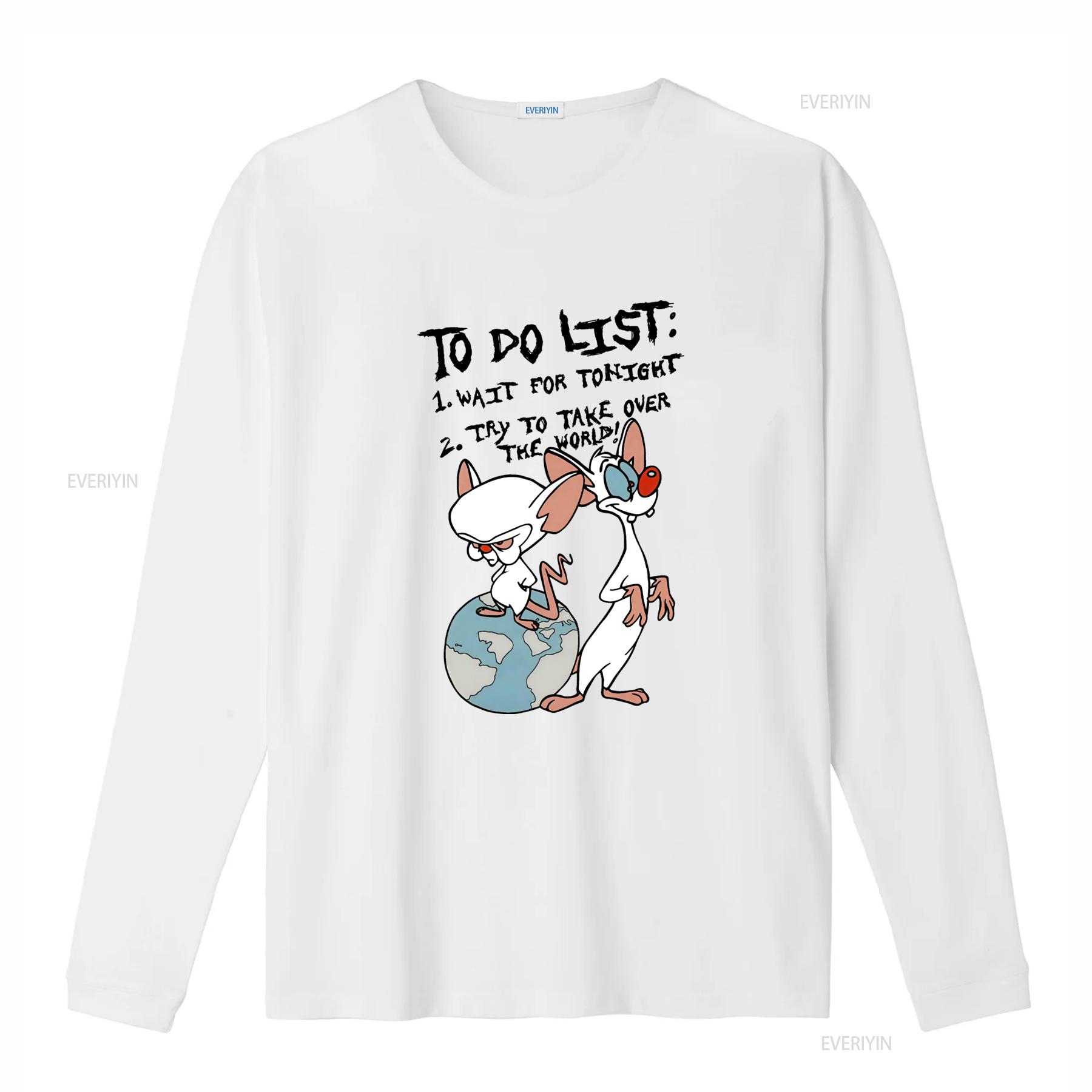 

Pinky and the Brain To Do List T Shirt for Men Fun Cartoon Design Comfortable Fit Perfect Fans vintage Washed Stretched M