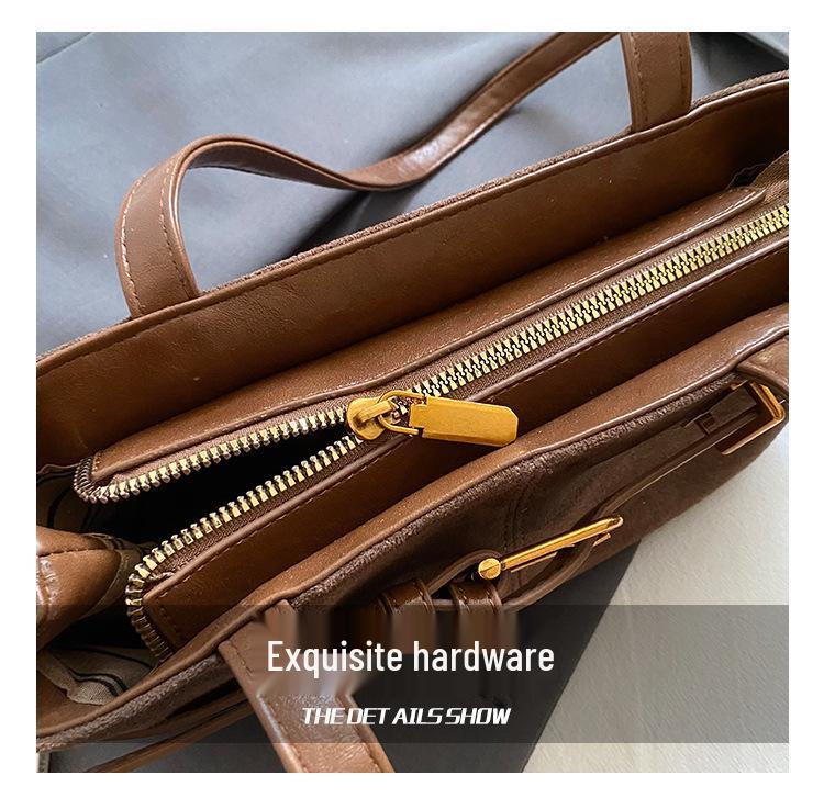 2025 Vintage Texture Tote Bag - Versatile European & American Design, Trendy Casual Women's Underarm Bag