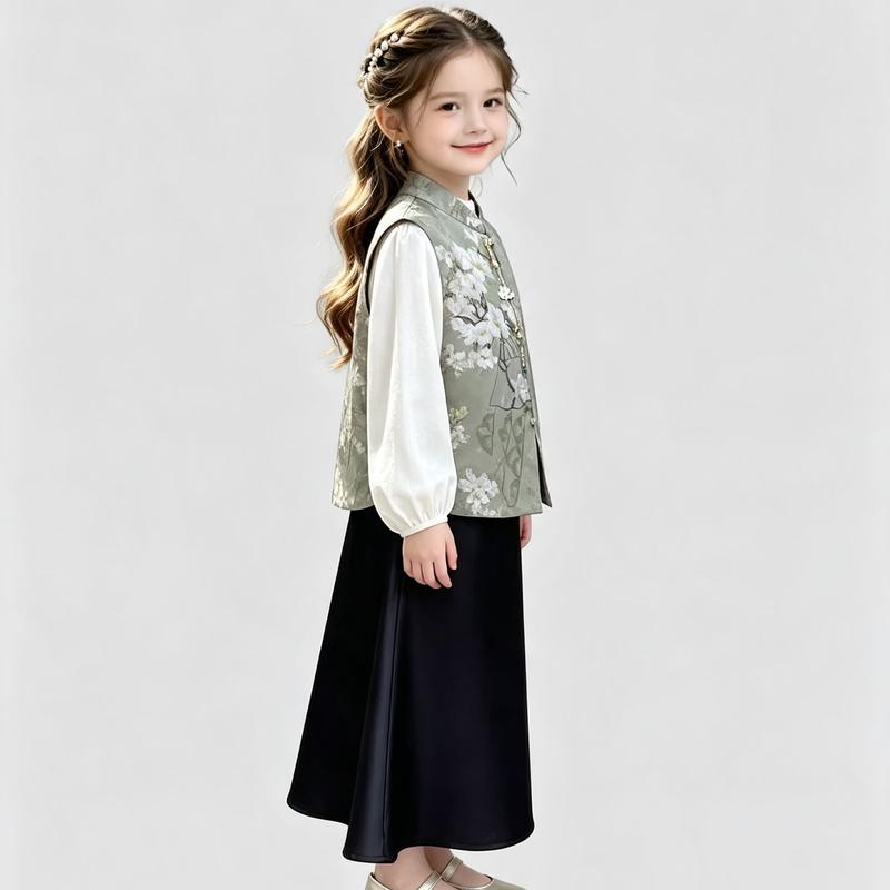 Girls' New Chinese Style Hanfu Outfit