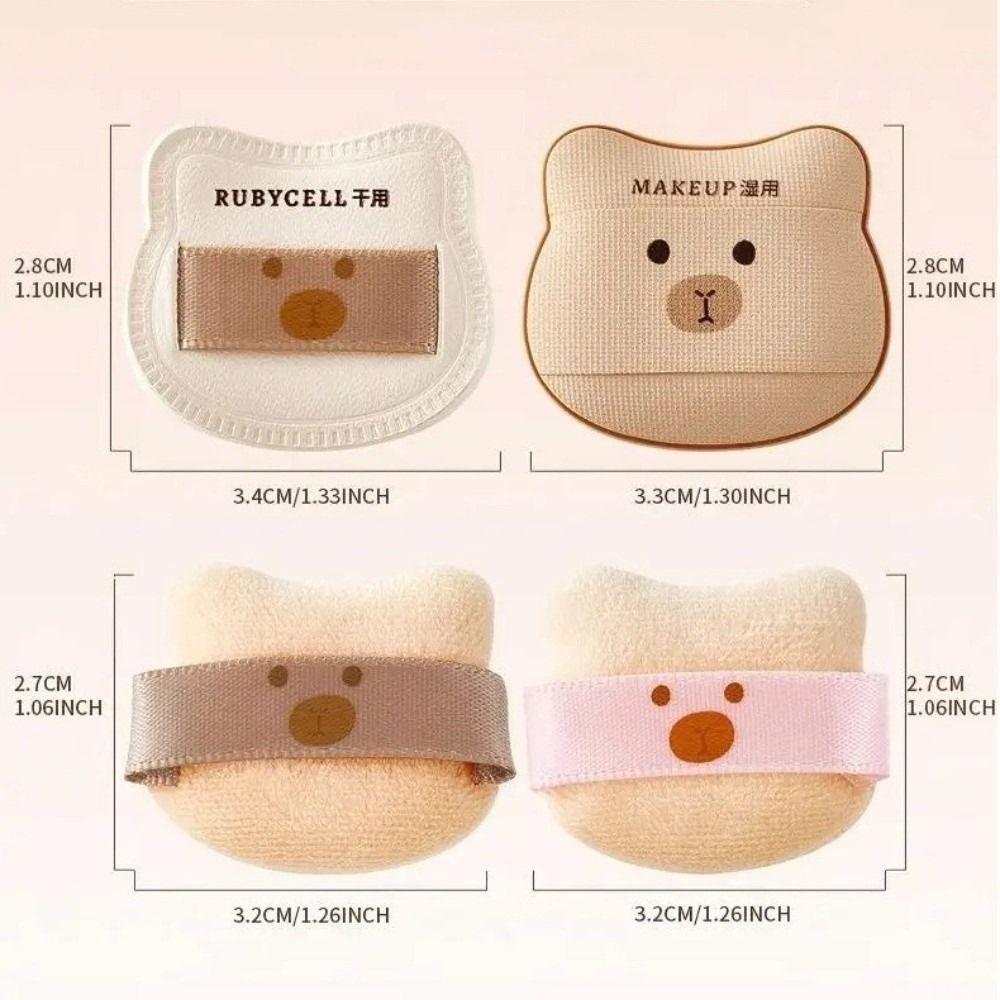 5PCS Set Wet Use Powder Puff Set Soft Flocking Fingertip Puff Reusable Makeup Sponge