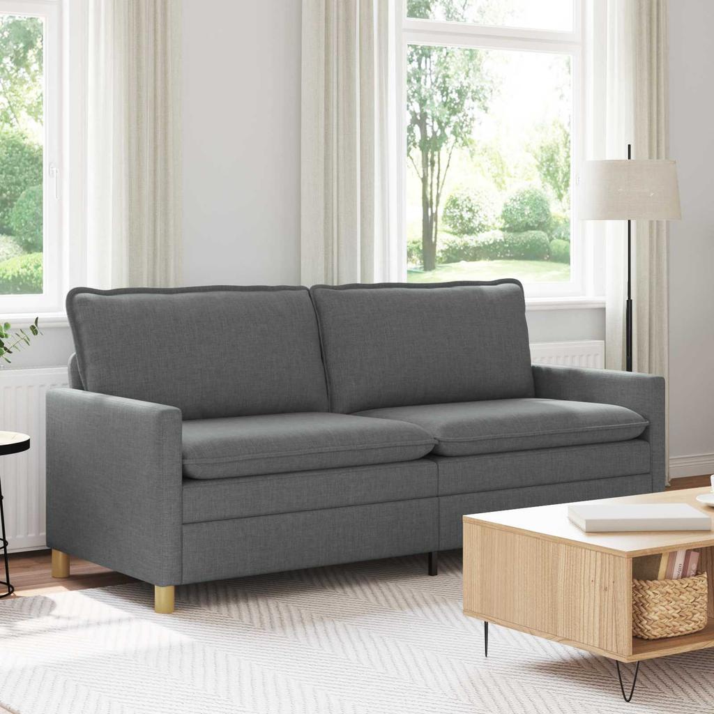 Sofa Dark Grey 196 x 81 x 87.5 cm Fabric