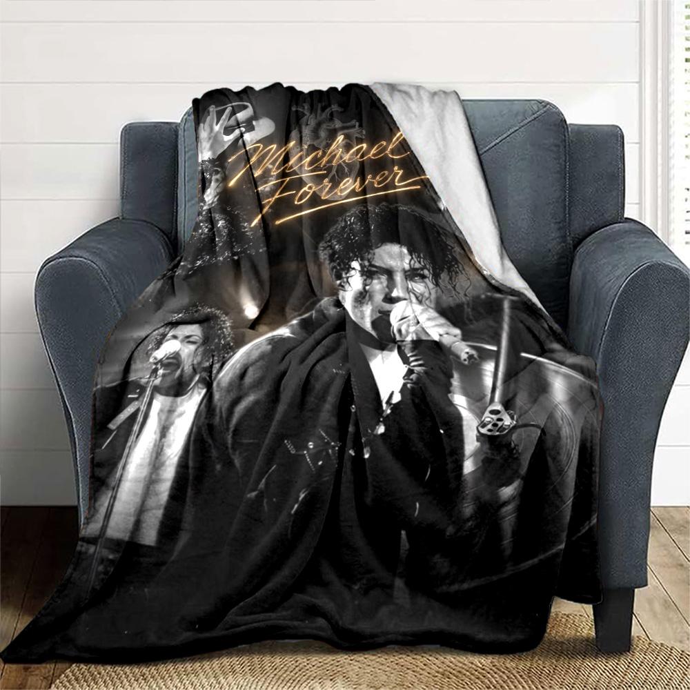 Michael Jackson Sempre Stella della Musica Collage Stampa Coperta di Flanella Morbida Calda Coperta da Divano Decorazione per Letto