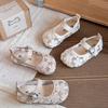 Cute Lace Floral Leather Shoes Girls Spring Summer Soft Sole Princess Sandals Baby Kids Footwear
