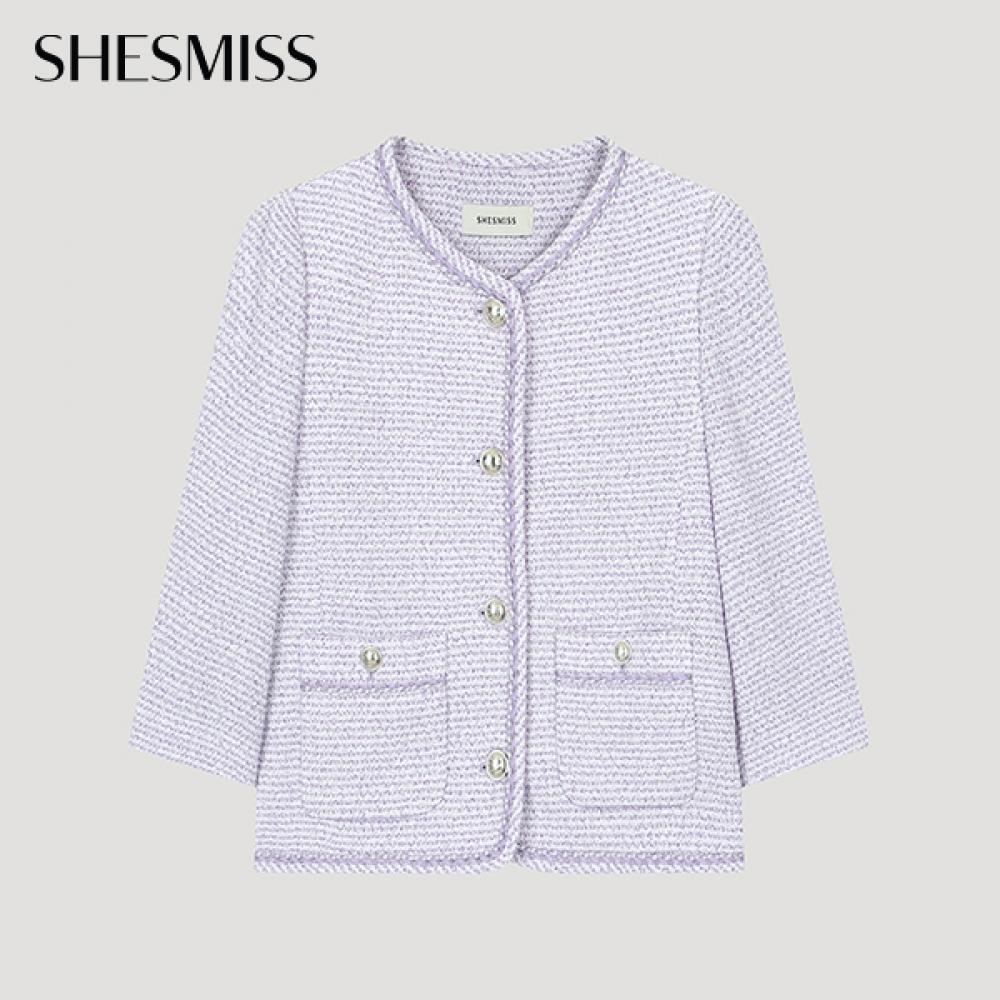 

She S miSS Блестящий твидовый плетеный жакет Swwjko21050 Lv light violet/55