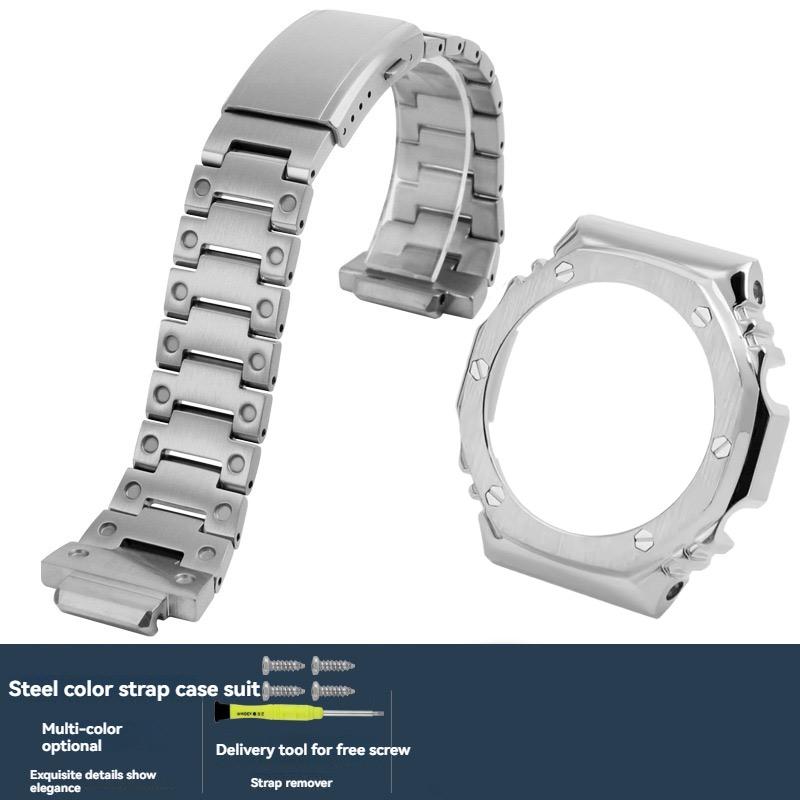 GA2100 Pulseira de Caixa de Metal Para Casio G-SHOCK ga2100 GA2110 GA-B2100 Pulseira de Relógio de Aço Inoxidável Modificação Acessórios de Bisel Sólido