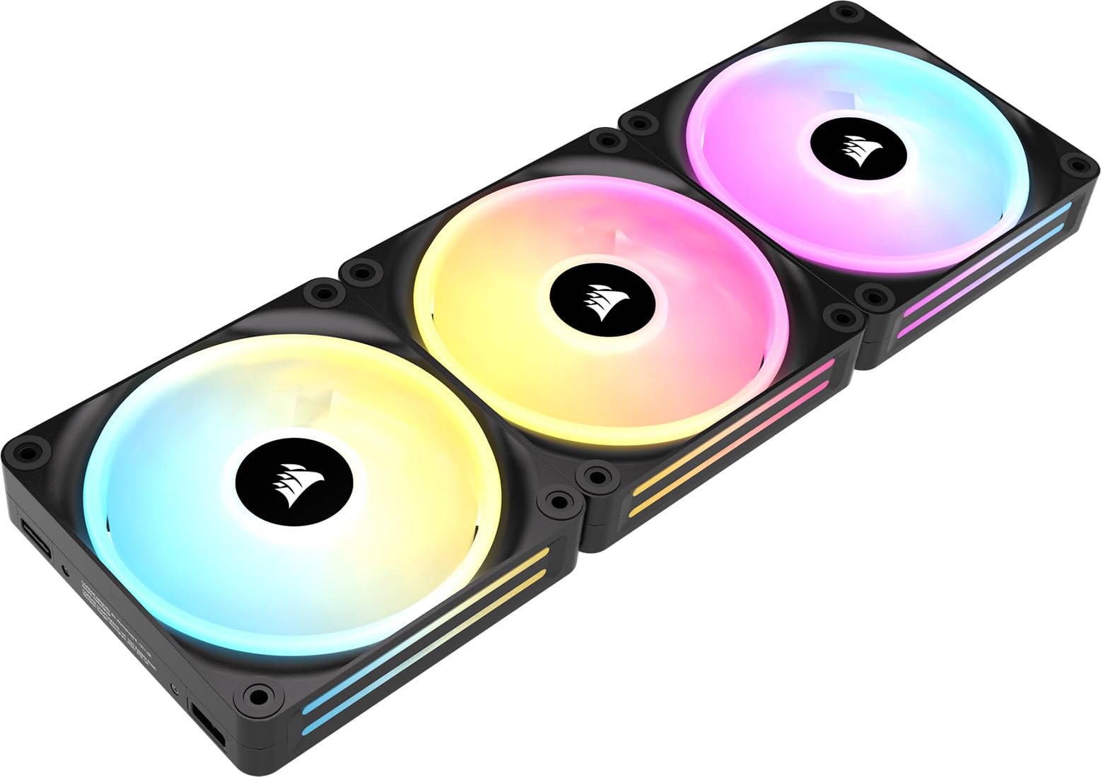 

CORSAIR iCUE LINK QX120 RGB Starter Kit 120mm PWM RGB PC Case Fan iCUE LINK System Hub Cable FN1968 (3 Fans, Set) CO-9051002-WW чорний
