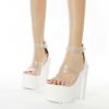 Fashion Walking Show Stripper Heels Klare Schuhe Frau Plattformen High Heels Sandalen Frauen Sexy 15cm Heels Schuhe Neue Kristall Schuhe