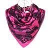 [BYSIFA] Muslim Women Head Neck Scarf Shawl  Trendy Chinese Silk Square Satin Scarf 90*90cm Pink Coffee Roses Scarves Wraps