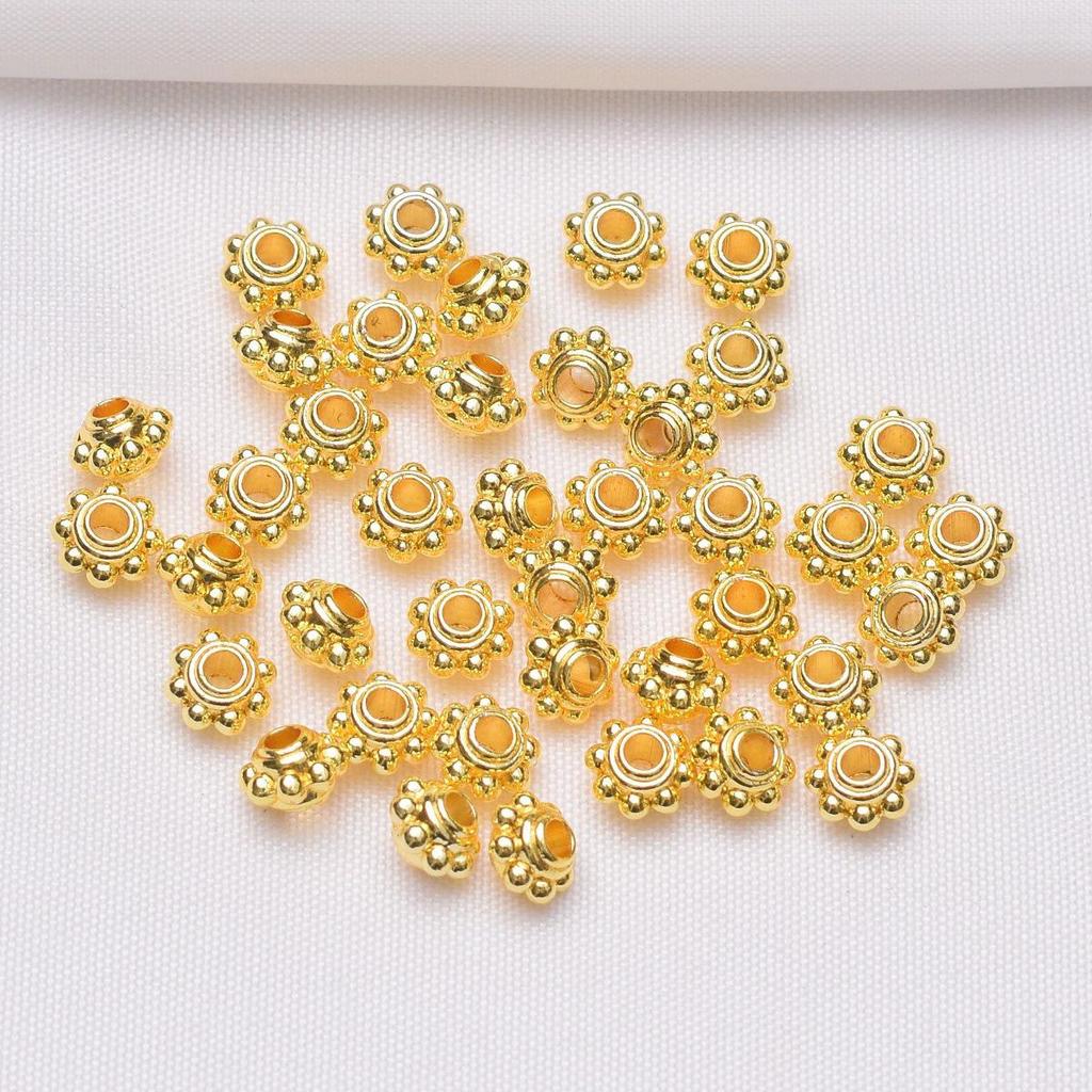 Colorfast 18K Gold Plated Lantern Bead Spacer for DIY Bracelets & Necklaces