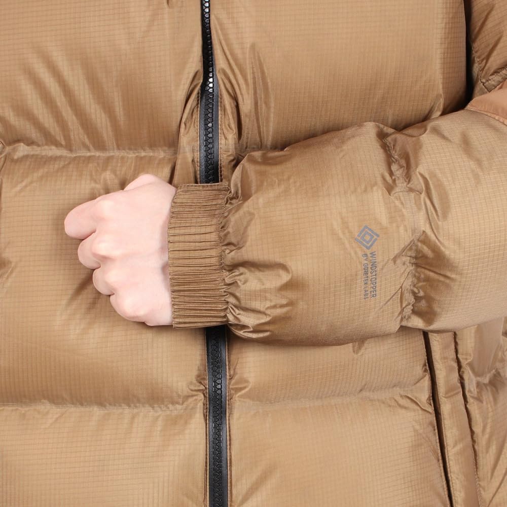 The North Face Windstopper Nuptse Hoody Down Utility Size L Jacket, Brown,