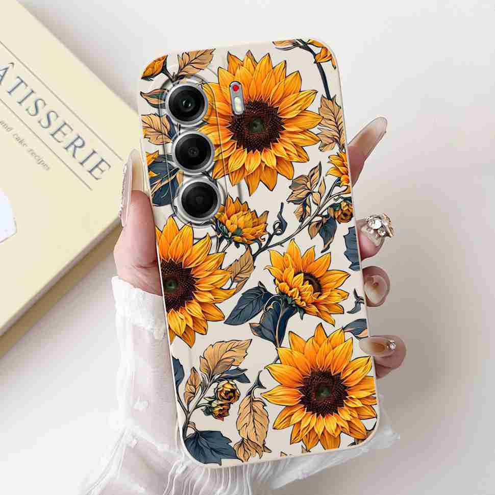 For Tecno Camon 40 Pro 5G Case Fashion Flower Cute Rabbit Soft Silicone Cover For Tecno Camon 40Pro 5G 6.78" Bumper Phone Cases