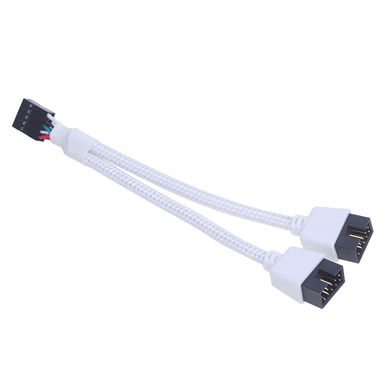 Audio HD prodlužovací kabel pro PC Diy 15cm počítač Základní deska USB prodlužovací kabel 9pin 1 samice na 2 samec Y rozbočovač