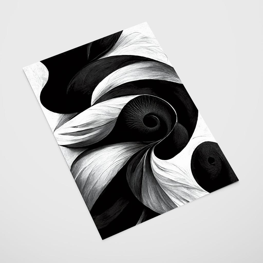Black and White Poster Black Abstraction