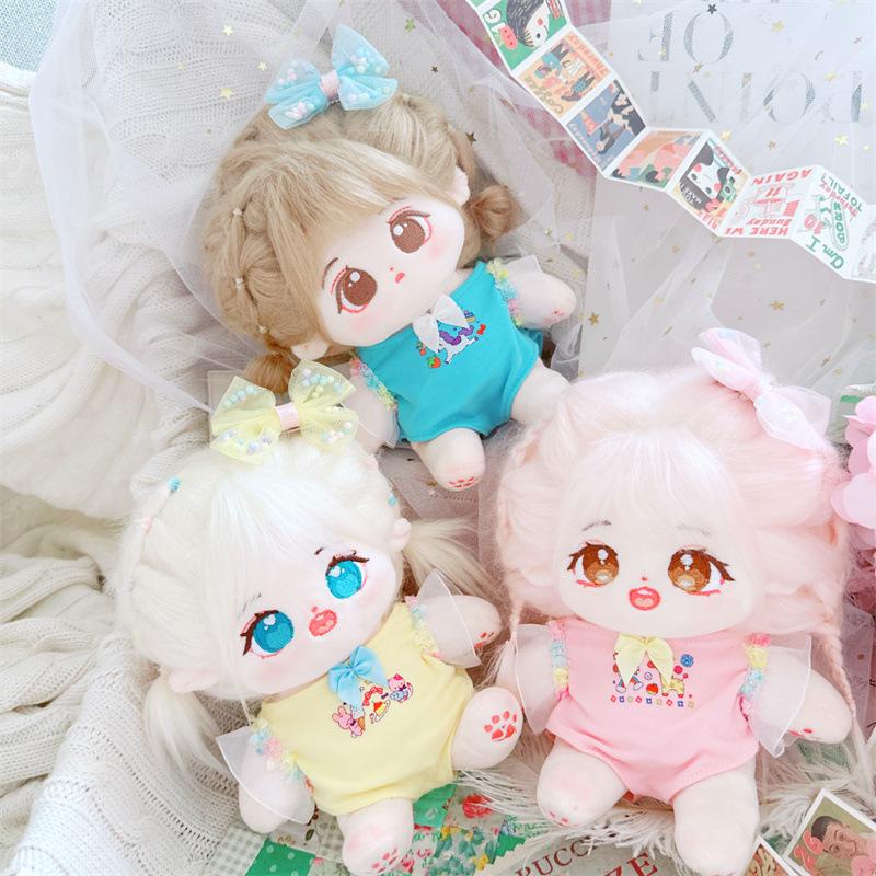 20cm Kawaii Pink Swimsuit Set Doll Clothes Cute Stuffed Soft Cotton Naked No Attribute Doll for Girls Kids Fans Collection Gifts