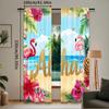 2Pcs Curtain Hawaiian For Party Decorations Tropical Palm Leaves Flower Beach Suitable For Living Room Bedroom And Many Other