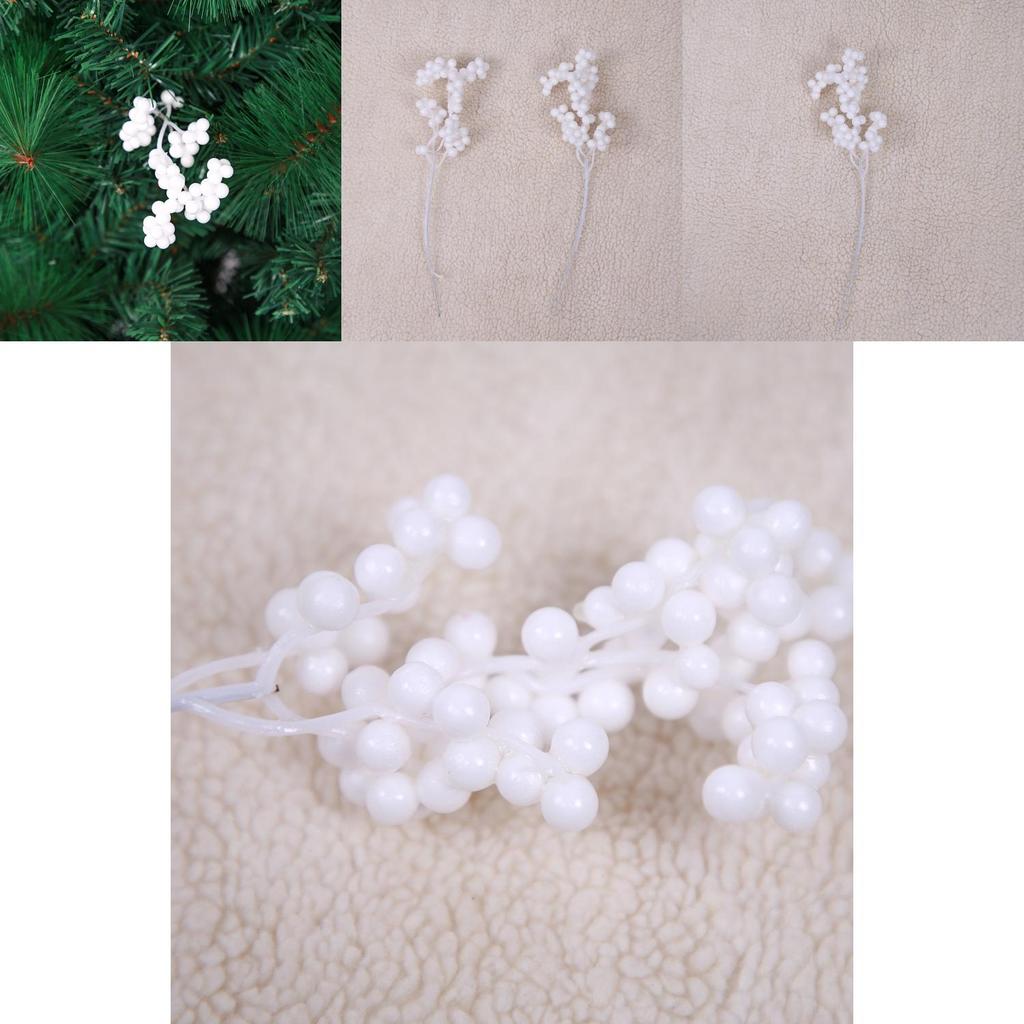 Festive White Foam Berry Christmas Tree Decorations For Diy Holiday Crafting And Styling