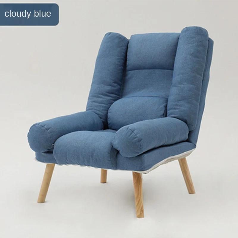Lazy Single Small Sofa - Reclining Chair for Small Families, Balcony & Bedroom, Foldable Nordic Style, Modern Simple Seating