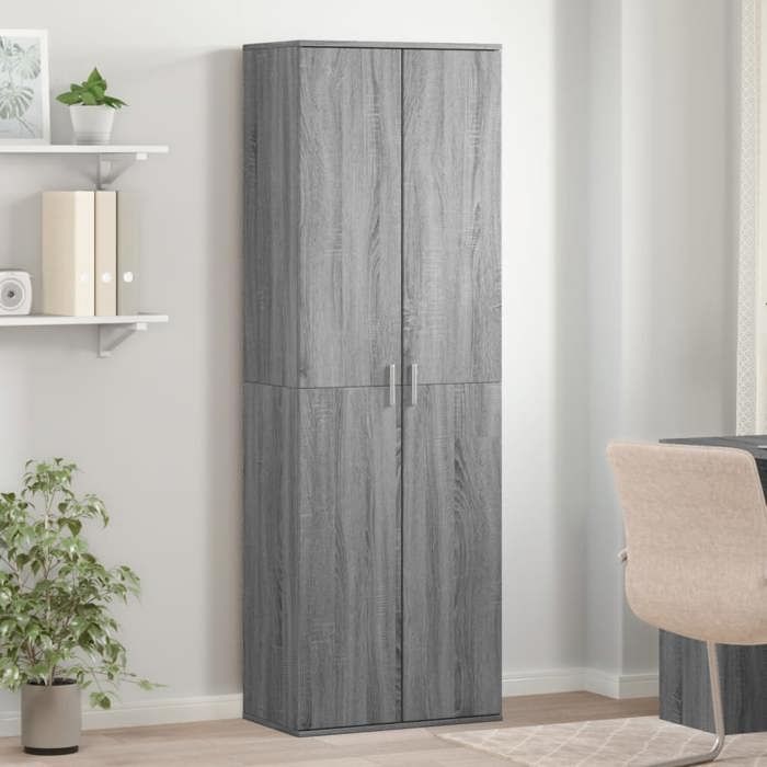 VidaXL Buffet haut sonoma gris 60x35x180 cm bois d'ingénierie, buffet, meuble de rangement, armoire haute, armoire, armoire 3276670