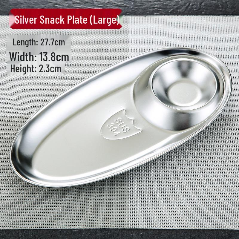 304 Stainless Steel Snack & Dipping Plate for Fried Foods