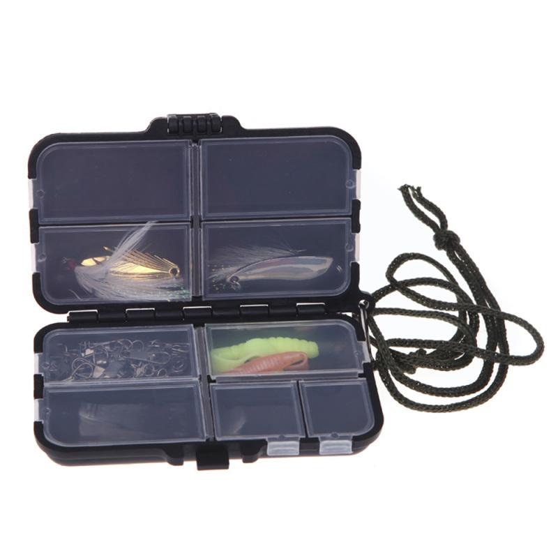 Fishing Tackle Box Fly Fishing Box Spinner Bait Minnow Popper 9 Compartments with cover For Outdoor Fishing Accessories plastic