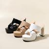 Super High-heeled Slippers Women's Summer 2026 New Fashion Cross-strap Cool Drag Women's Block Heel High Heels