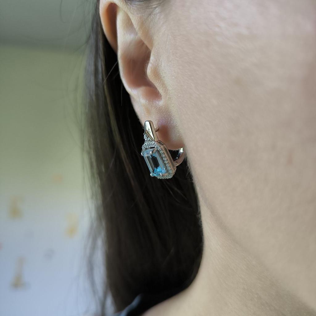 Серебряные серьги с натуральным топазом 6.572ct (2188322)