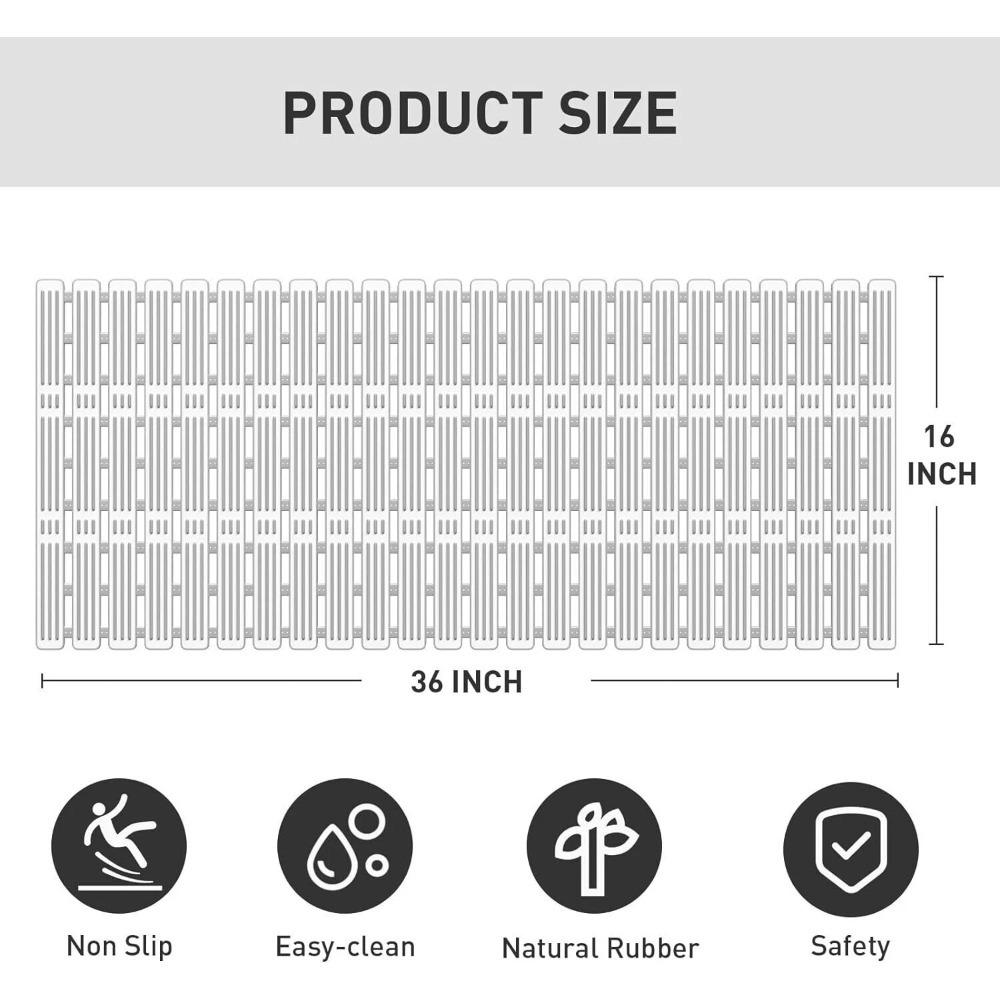 90x40cm Bathroom Anti Slip Mat with Suction Cups Foldable Scalable Shower Floor Mat Non Slip Safety Mat Bathroom Carpet Bath Rug