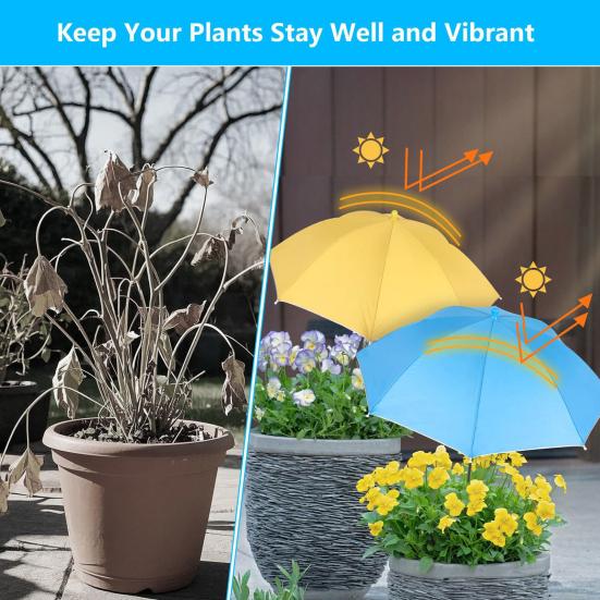 Plant Umbrella for Outdoor Plants Height Adjustable Plant Sun Shade 50cm Diameter Sunlight Blocking Umbrella for Garden Beds Potted Plants