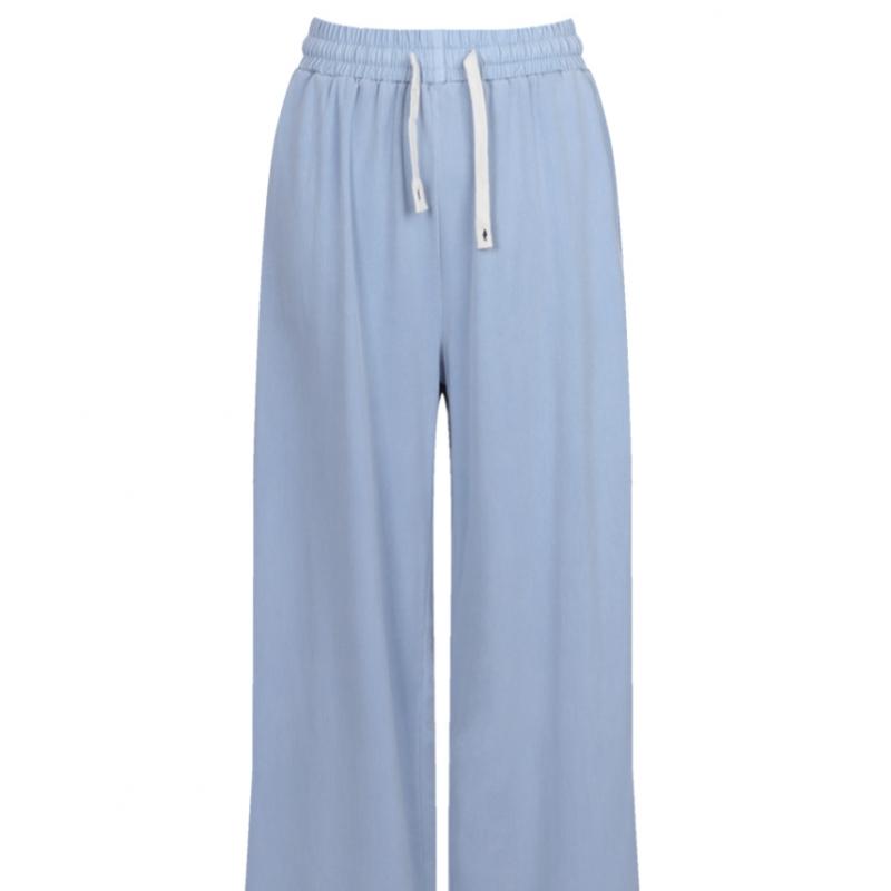 Shop Women Denim Wide Pants Stretch Waistband Pink Pic Wpt 21251