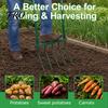 Heavy Duty Garden Fork 5-Tine Broad Fork, Pitchfork with Dual Handles, Gardening Hand Tiller, Digging for Planting, Gardening, Soil Aeration