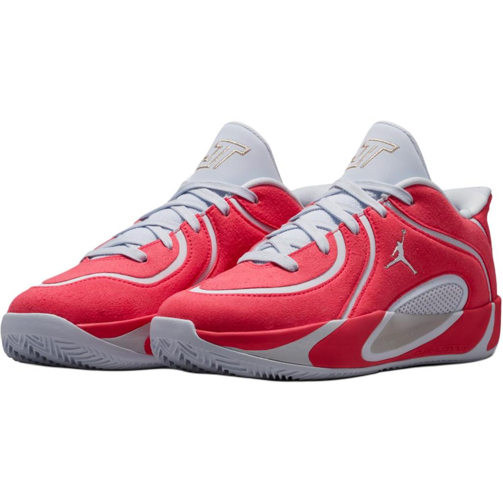Air Jordan Tatum 4 Premium GS Siren Red/Football Grey/Metallic Silver Kids Sneakers Pink IO9603-600
