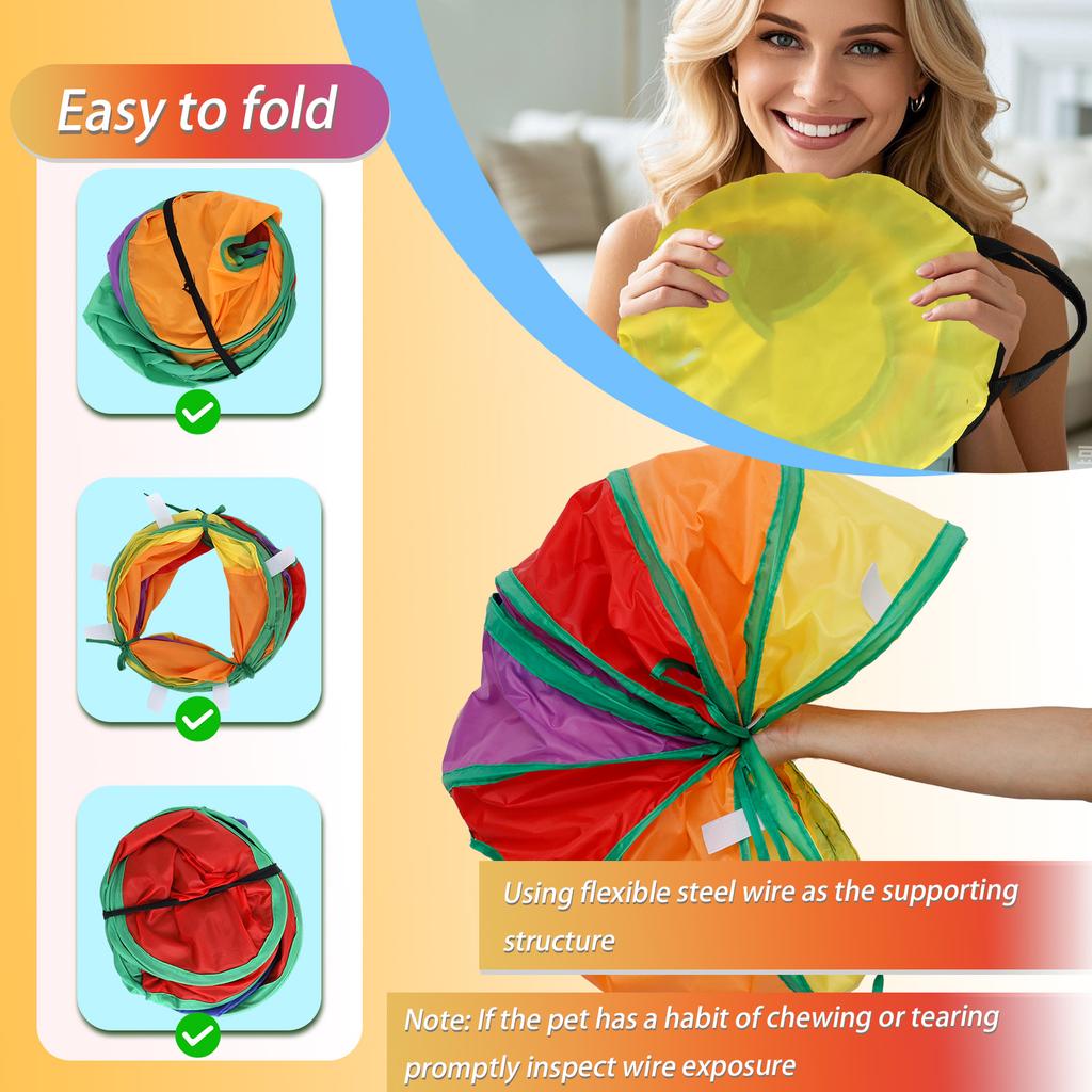 Tunel do zabawy dla kota Kostka Składany Namiot dla zwierzaka Zabawka Combo Pop Up Tunel do zabawy dla kota z piłką i dzwonkiem Trening kociaka Interaktywna zabawka do zabawy