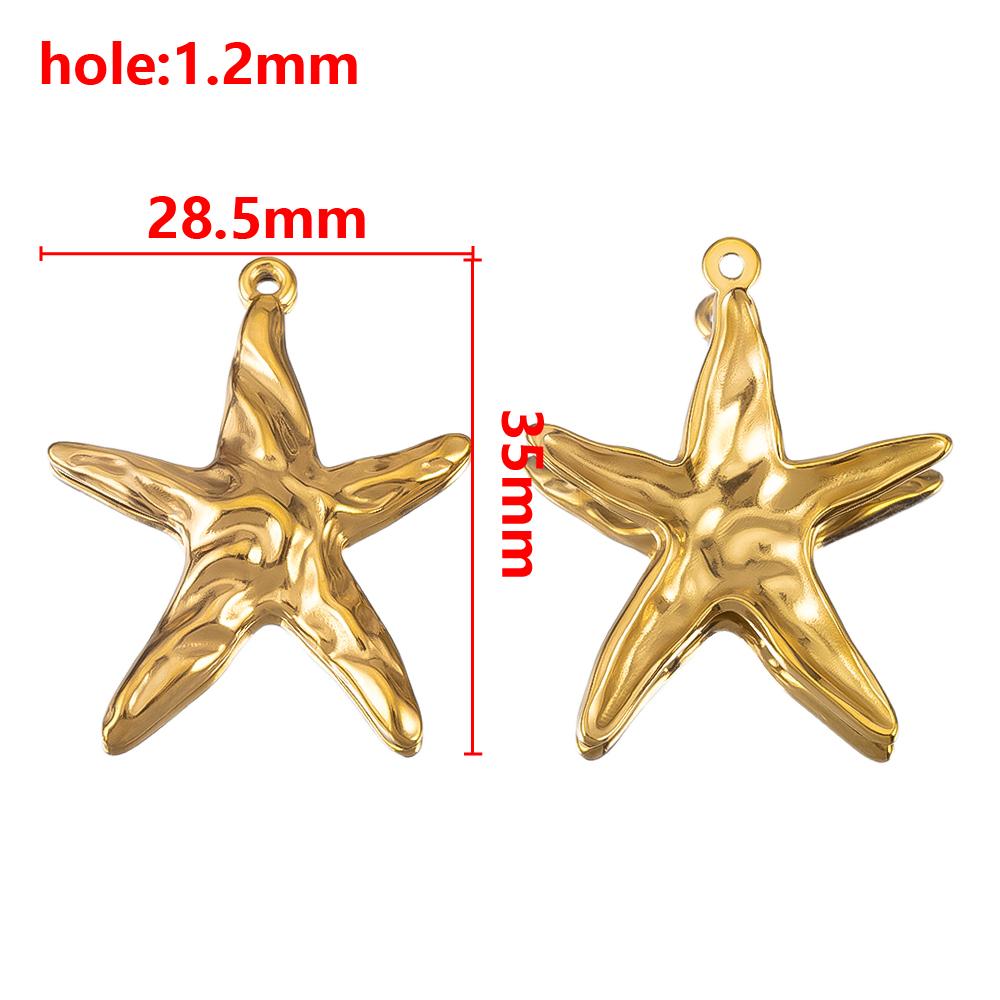 5pcs Stainless Steel Summer Starfish Sea Star Charms for DIY Earring Jewelry Materials Making Pendants Supplies Crafts Wholesale