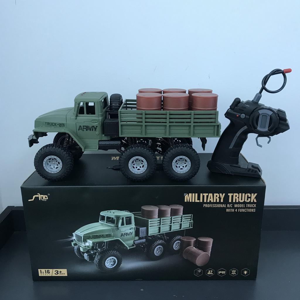 Jitu 1:16 Scale Rc Military Truck 4Wd Off Road Climbing Simulated Army Transport Vehicle With Led Lights 27Mhz Toy Car For Boys
