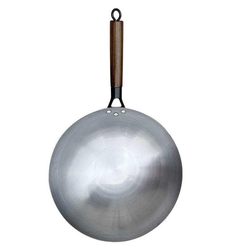 Wutuo 40cm Refined Iron Stir-fry Wok with Beechwood Handles