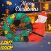 3.28FT Inflatable Toy Swim Ring Santa Claus with LED Lit Xmas Yard Lawn Party Decoration Christmas Home Supplies Ornaments Gift