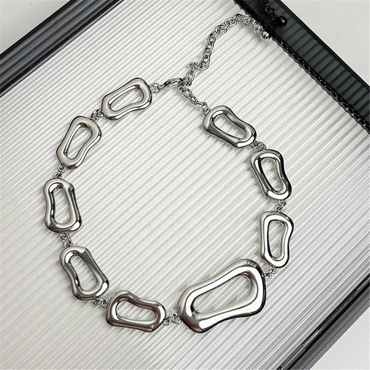 

Tooxika Нишевый Дизайн Геометрический Полый Неправильный Размер Ожерелье Холодный Ветер Модный Ожерелье на Ключицы Для Женщин серебряный