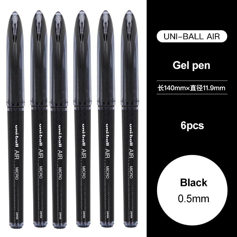 3/6pcs Japan Uniball Gel Pen AIR Straight Liquid Signature Pen UBA-188 Black Technology 0.5/0.7mm Free Writing School Supplies