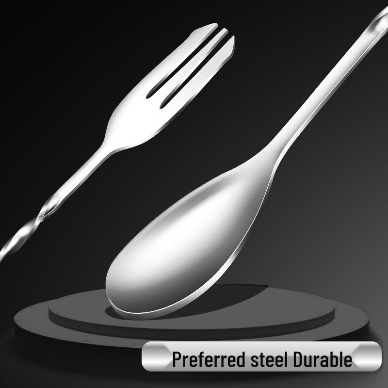 Island Odd Stainless Steel Cocktail Mixing Spoon with Double-Ended Jigger