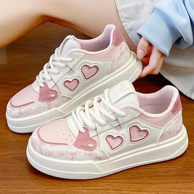 Women Platform Sneakers Personalized Heart Design Shoes Lace Up Casual Comfortable Shoe Trend Outdoor High Quality Sneaker 35-40