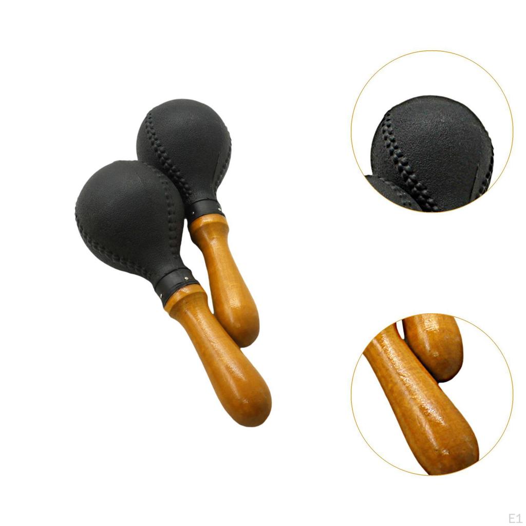 2Pcs Maracas Percussion Musical Instrument Hand Rattles Sand Hammers for Band