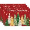 4pcs Non Slip Table Mat Rectangular Tableware Pad Household Christmas Placemat  Festival
