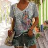 Short Sleeved Trendy Versatile Fashion Loose Top Summer Thin V-neck T-shirt