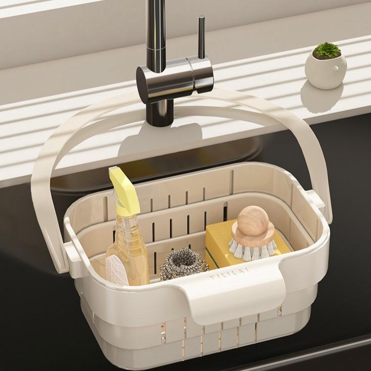Multifunctional Hanging Sink Strainer Leftover Drain Basket Fruit and Vegetable Washing Basket Hanging Drainer Rack Kitchen Accessories