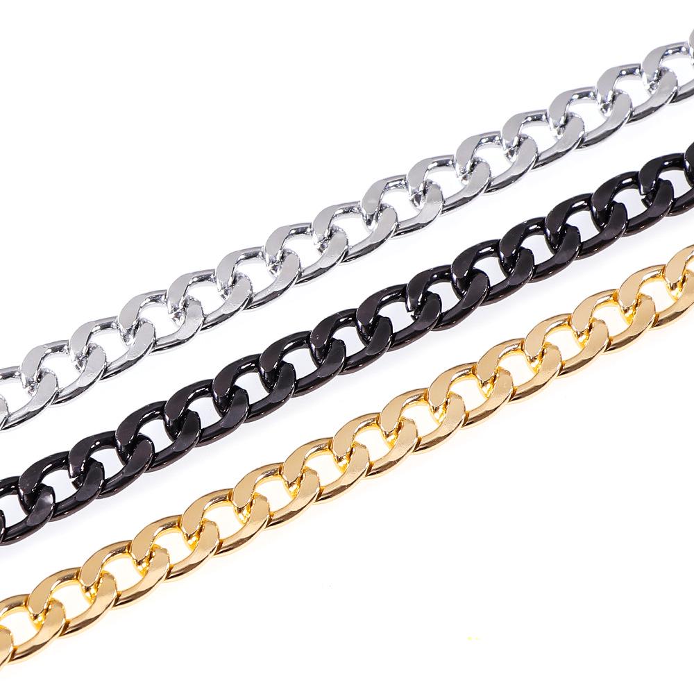 120cm Lange Metallkette für DIY-Schmuck: Flaches rundes galvanisiertes Aluminium für Umhängetaschen oder Gepäck