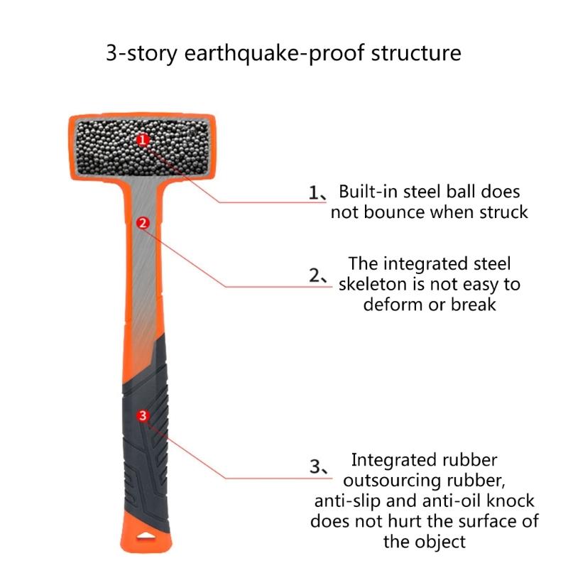 Double Headed Rubber Hammer Detachable Round Head Nonslip Handle Hand DIY Tool Installation Hammer For Woodworking