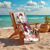 1PC Custom Name Winter Wonderland Snowman Beach Towel Highly Absorbent And Sand-Resistant Towel for Swimming, Pool, Yoga, And Travel Lightweight