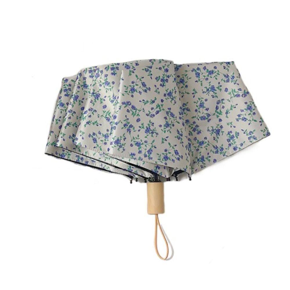 UV Protection Sunshade Umbrella Floral Patterns Dual Use Umbrella  Travel